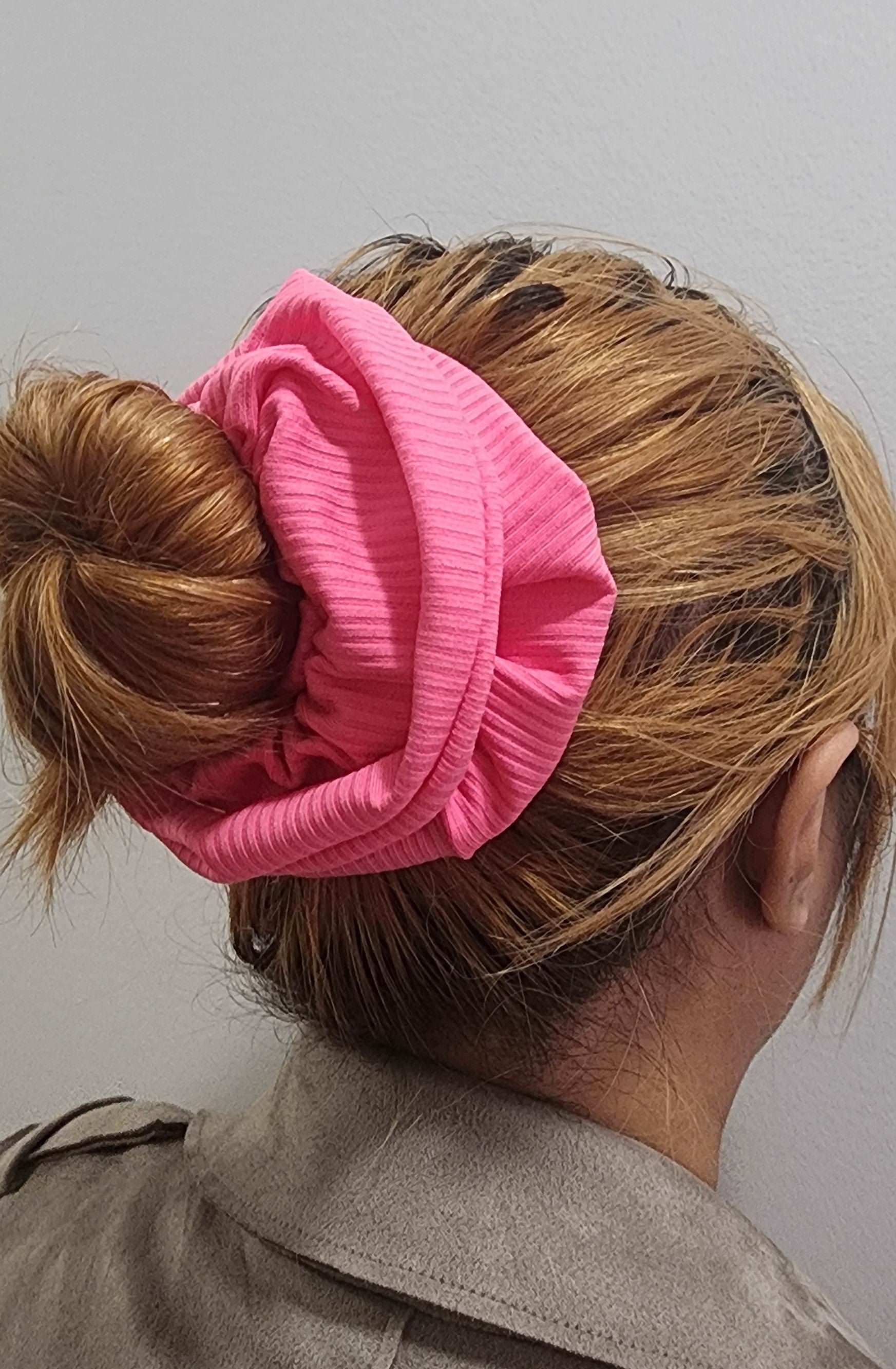 Made from recycled poly ribbed. Limited stocks only. Phoebe scrunchie will definitely brings out the barbie in you.